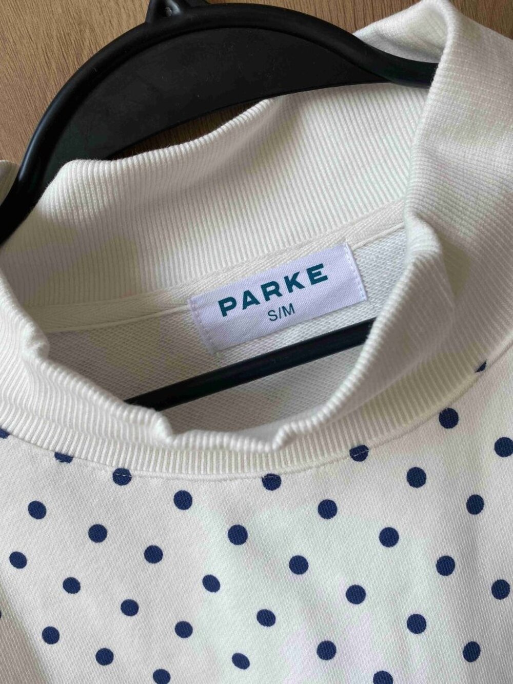 PARKE Embroidered Mock Neck Long Sleeve Casual Pullover Sweatshirt - Picture 3 of 6